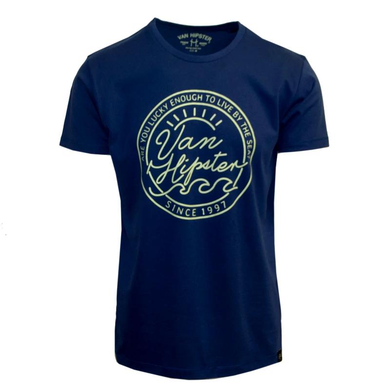 VAN HIPSTER 71638-12 Ανδρικό T-shirt με τύπωμα - Μπλέ Indigo-Μπλε
