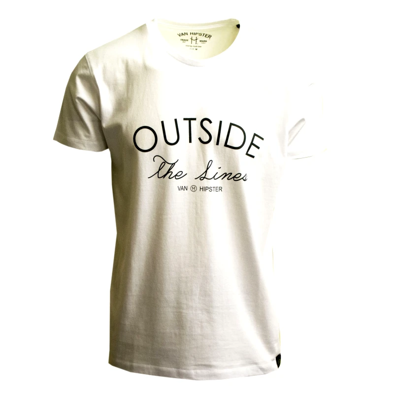 VAN HIPSTER 71630-02 Ανδρικό T-Shirt με τύπωμα - Ασπρο-Ασπρο