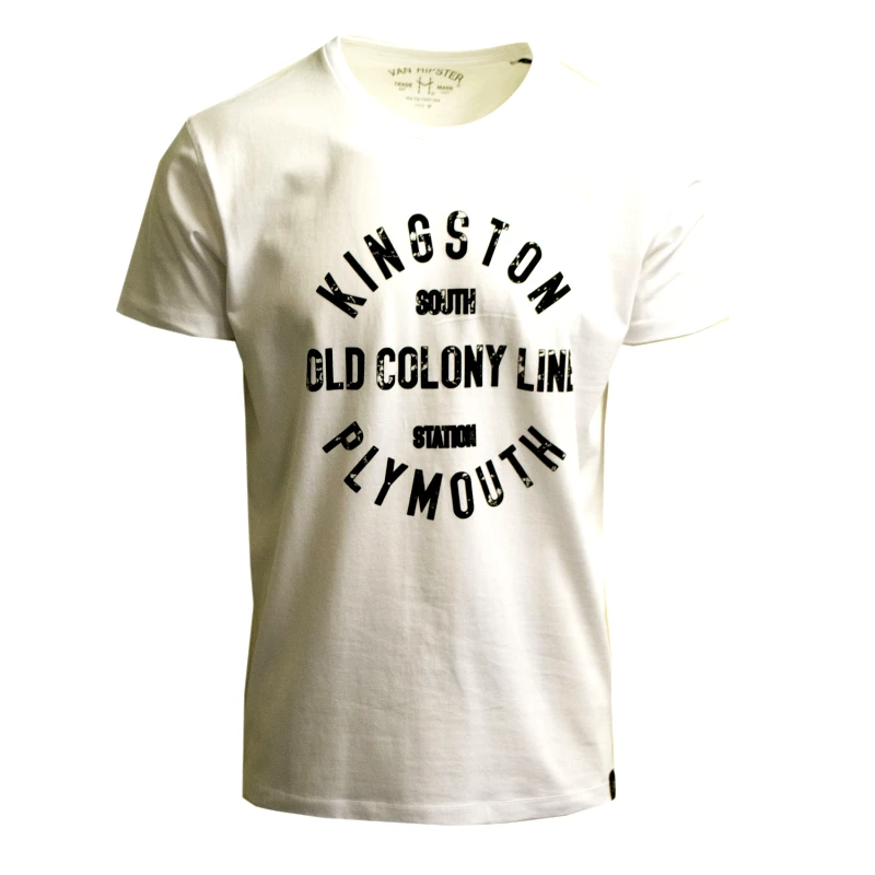VAN HIPSTER 71640-02 Ανδρικό T-Shirt με τύπωμα - Ασπρο-Ασπρο