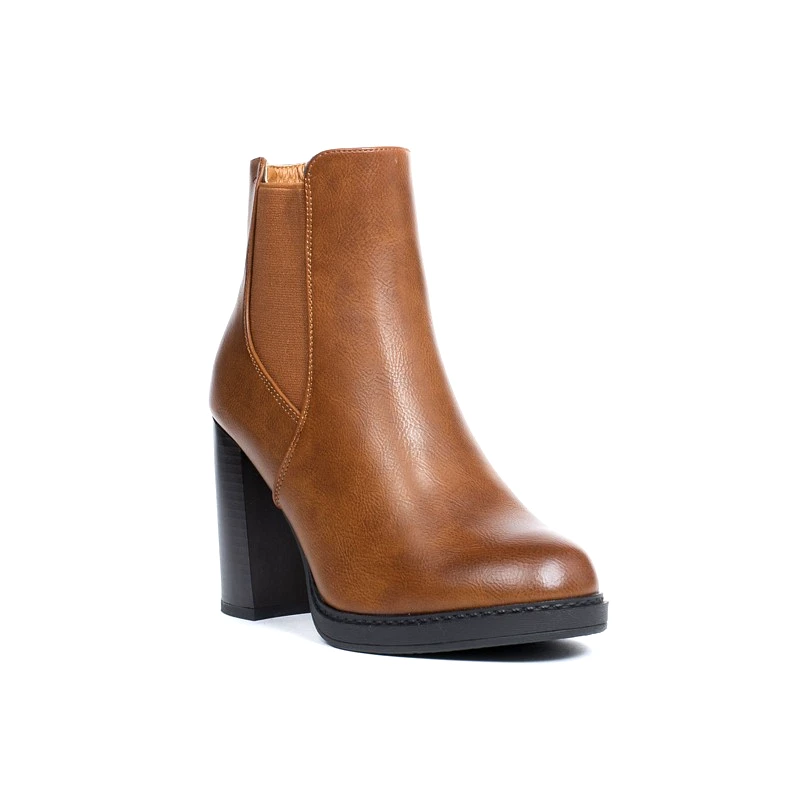 IDEAL SHOES Μποτάκια με τακούνι - Καφέ 0615-Καφε