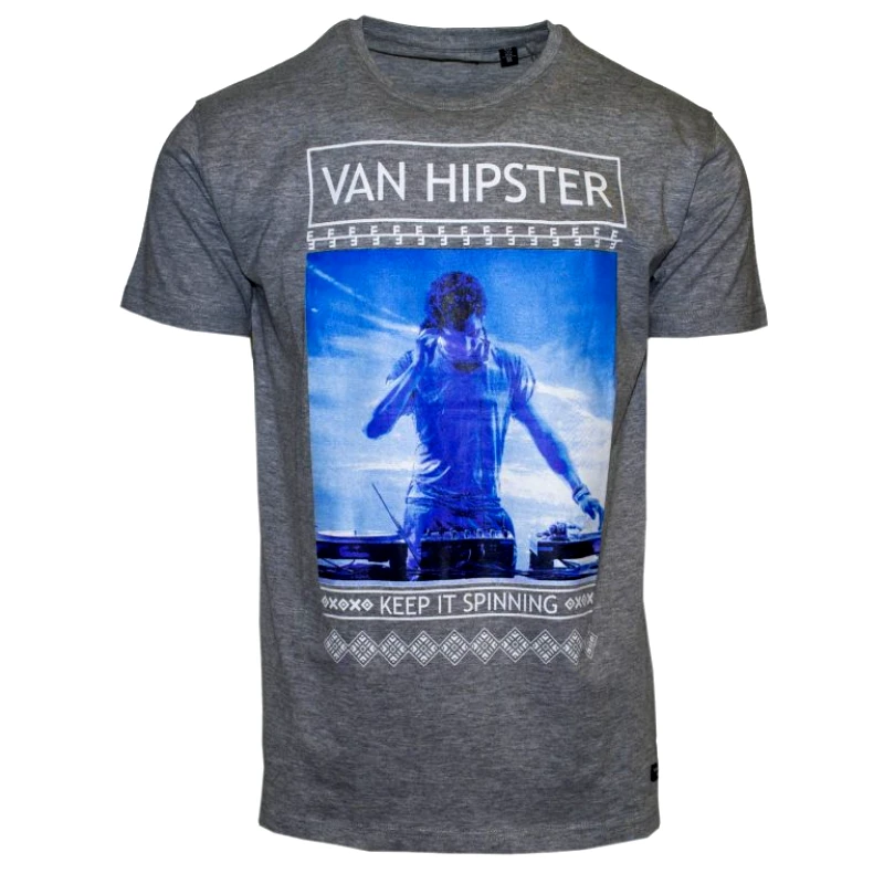 VAN HIPSTER 71365-04 Ανδρικό T-shirt με τύπωμα - γκρί-Γκρι
