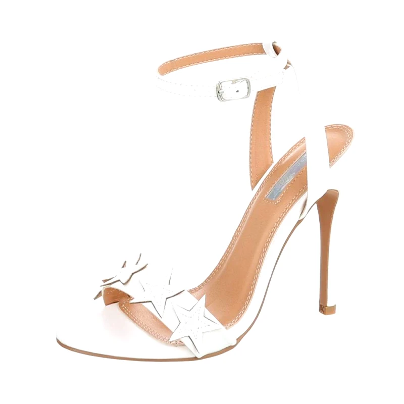 LD shoes Γυναικείο ψηλοτάκουνο πέδιλο - 'Ασπρο 0721-Ασπρο