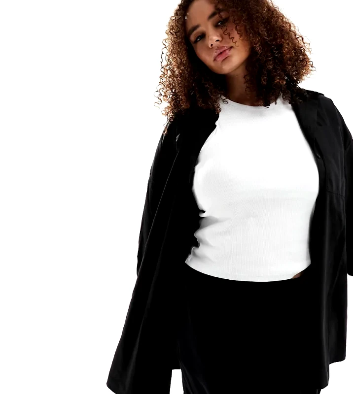 ASOS Curve ASOS DESIGN Curve flippy short in black