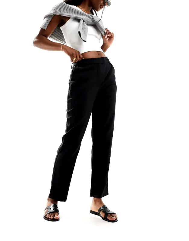 ASOS DESIGN ASOS DESIGN tailored slim straight ankle length trousers in black