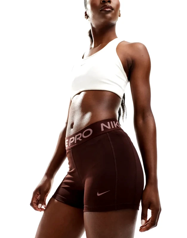 Nike Training Nike Pro Training 365 3 inch leakproof leggings shorts in dark brown
