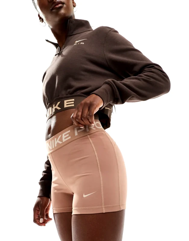 Nike Training Nike Pro Training 365 3 inch leakproof leggings shorts in light brown