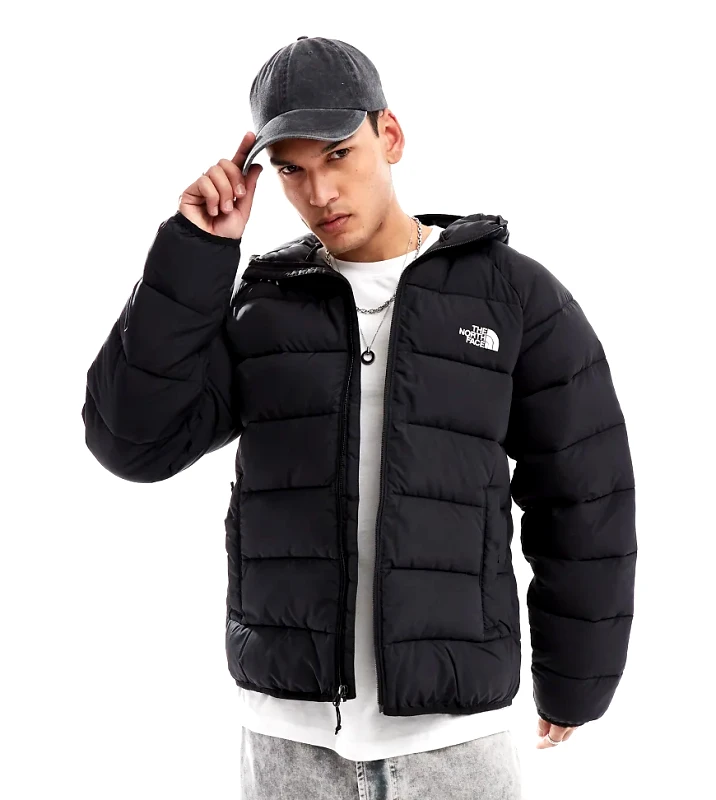 The North Face The North Face Laurez logo hooded puffer jacket in black exclusive to ASOS