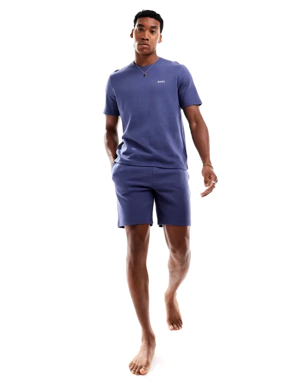 BOSS Bodywear Boss Bodywear waffle co-ord short in navy-Blue