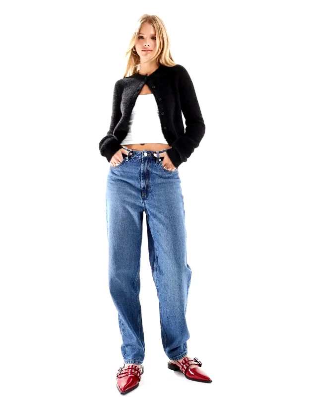 ASOS DESIGN ASOS DESIGN high rise mom jeans in mid blue