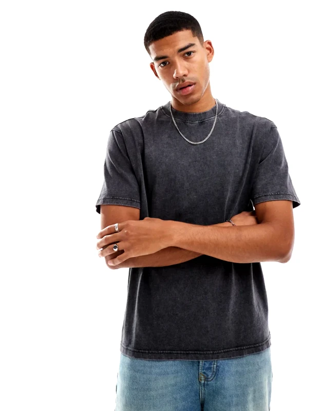 Another Influence Another Influence acid wash oversized t-shirt in black