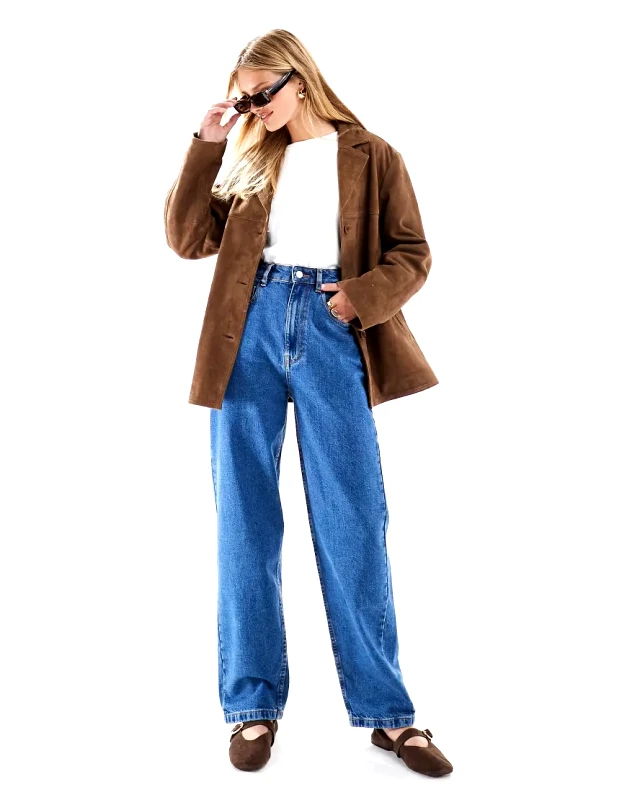 ASOS DESIGN ASOS DESIGN barrel leg jeans in mid blue