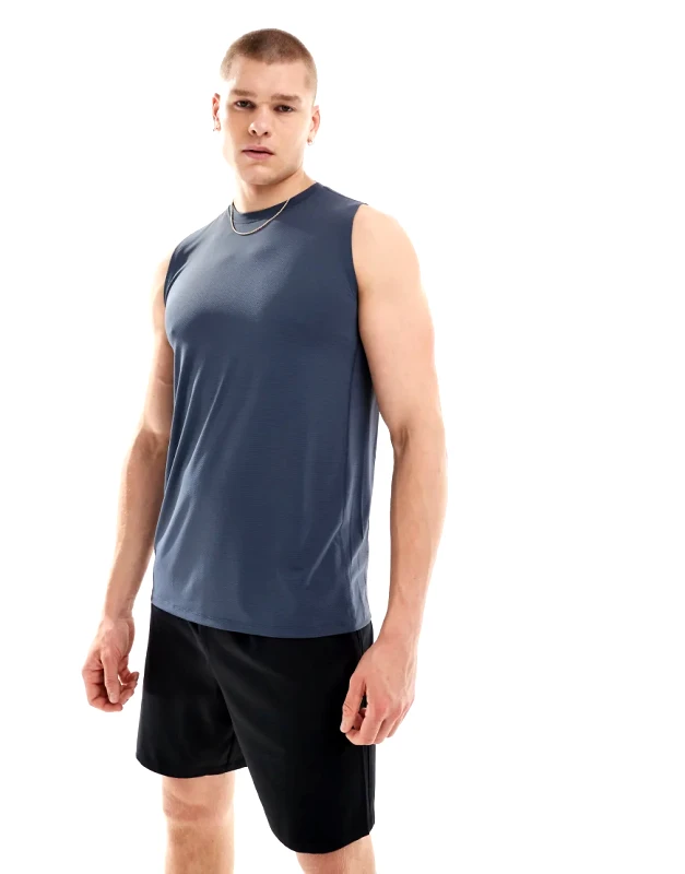 ASOS 4505 ASOS 4505 Icon training sleeveless tank with quick dry in navy