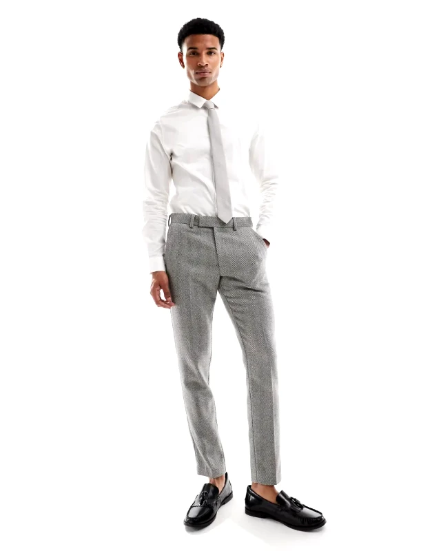 ASOS DESIGN ASOS DESIGN new skinny wool blend suit trousers in grey