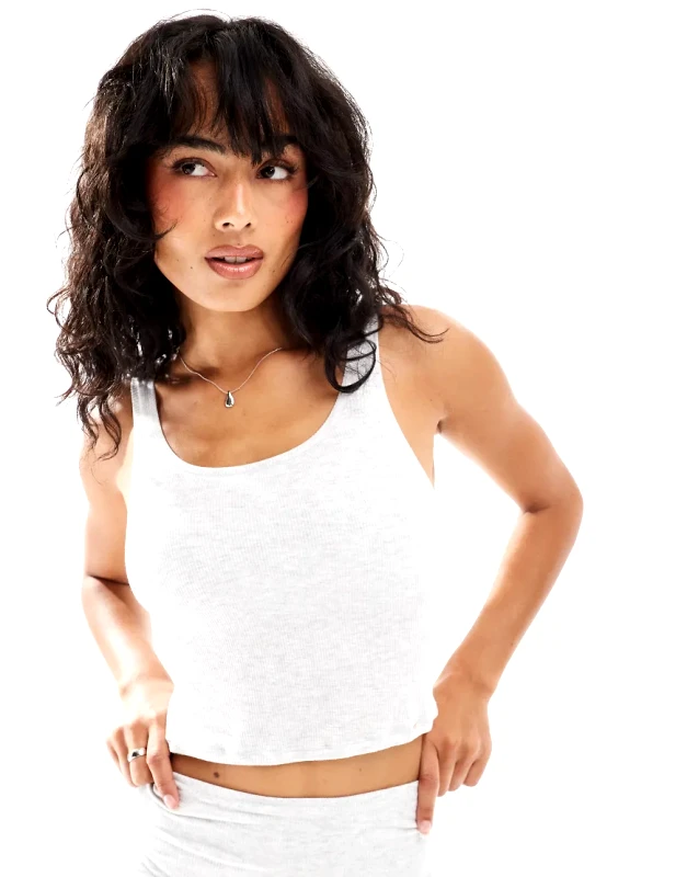 Dorina Dorina light padded ribbed modal camisole in grey marl with removable pads