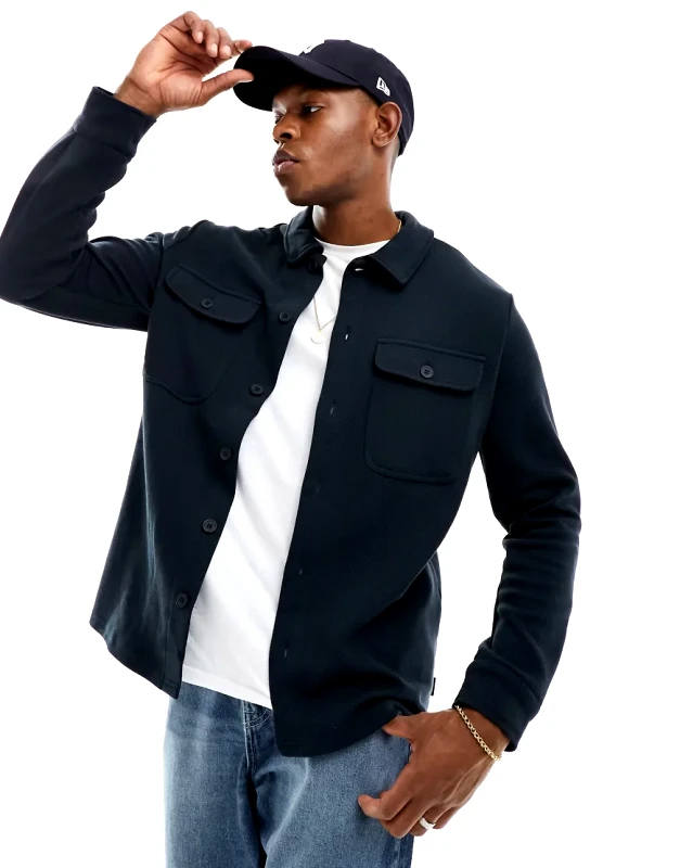 ONLY & SONS ONLY & SONS pocket detail sweat shaket in navy