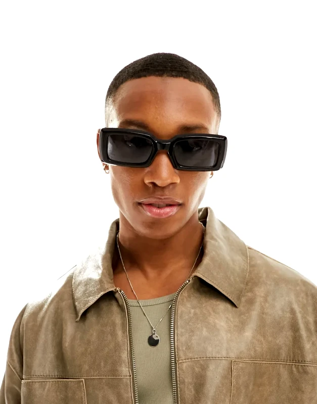New Look New Look rectangle framed sunglasses in black