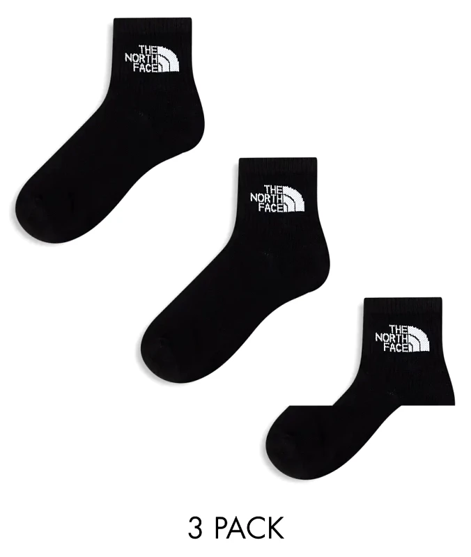 The North Face The North Face Simple Dome 3 pack logo ankle socks in black