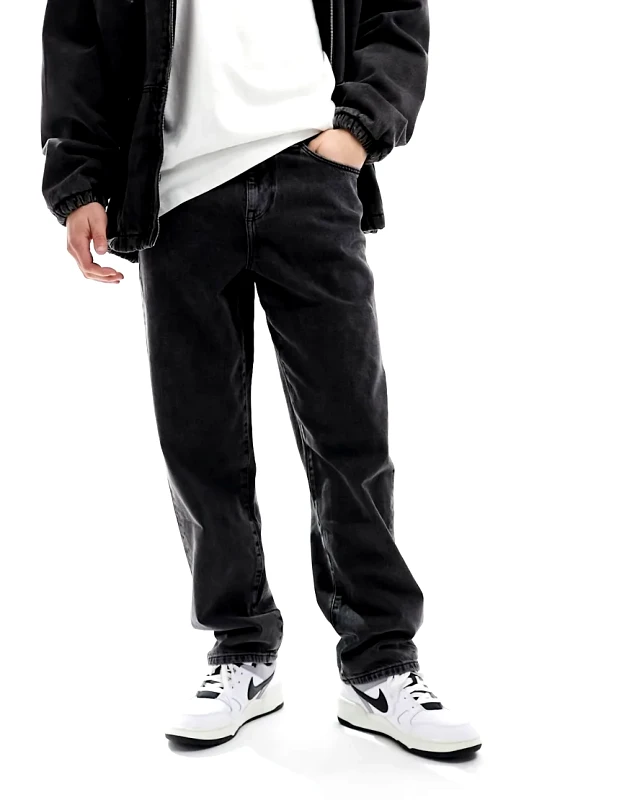 ASOS DESIGN ASOS DESIGN baggy jeans in washed black-Grey