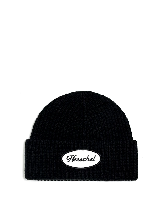 Herschel Supply Co Herschel Supply Co badge logo beanie in black
