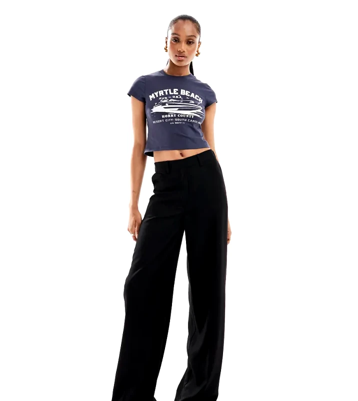 ASOS Tall ASOS DESIGN Tall relaxed dad trousers with 5 pocket detail in black