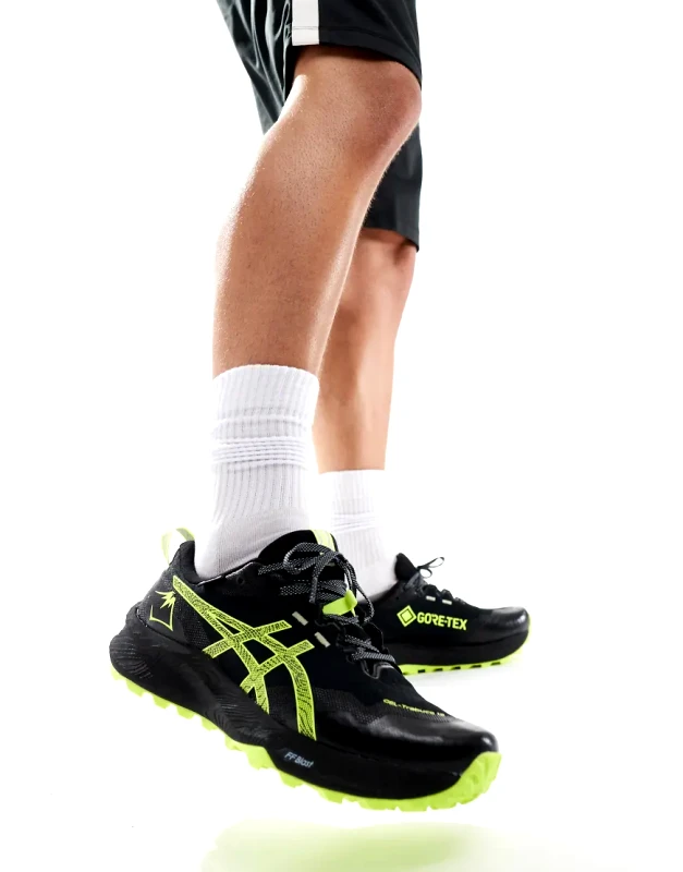 Asics Asics Gel-Trabuco 12 GTX waterproof trail running trainers in black and neon yellow