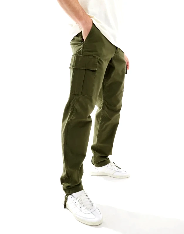 Jack & Jones Jack & Jones loose fit cargo trouser in khaki-Green