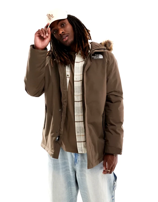 The North Face The North Face Zaneck faux fur hooded parka in brown