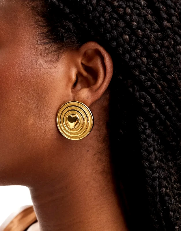 Petit Moments Petit Moments sun disc statement stud earrings in gold