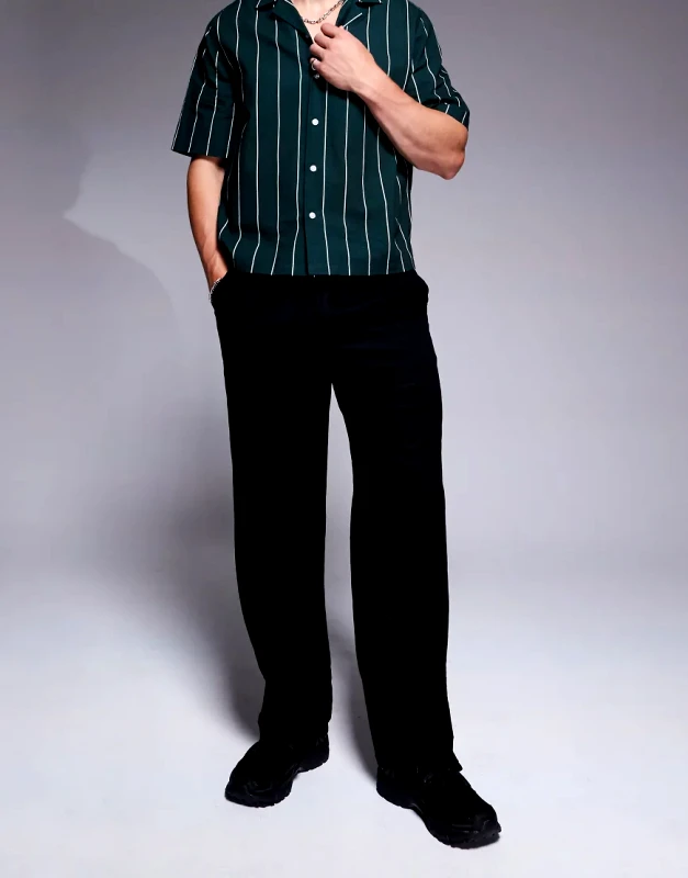 South Beach South Beach linen beach trouser co-ord in black