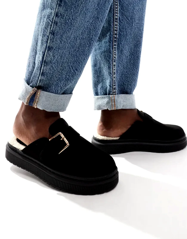 London Rebel London Rebel Donna buckle mules in black