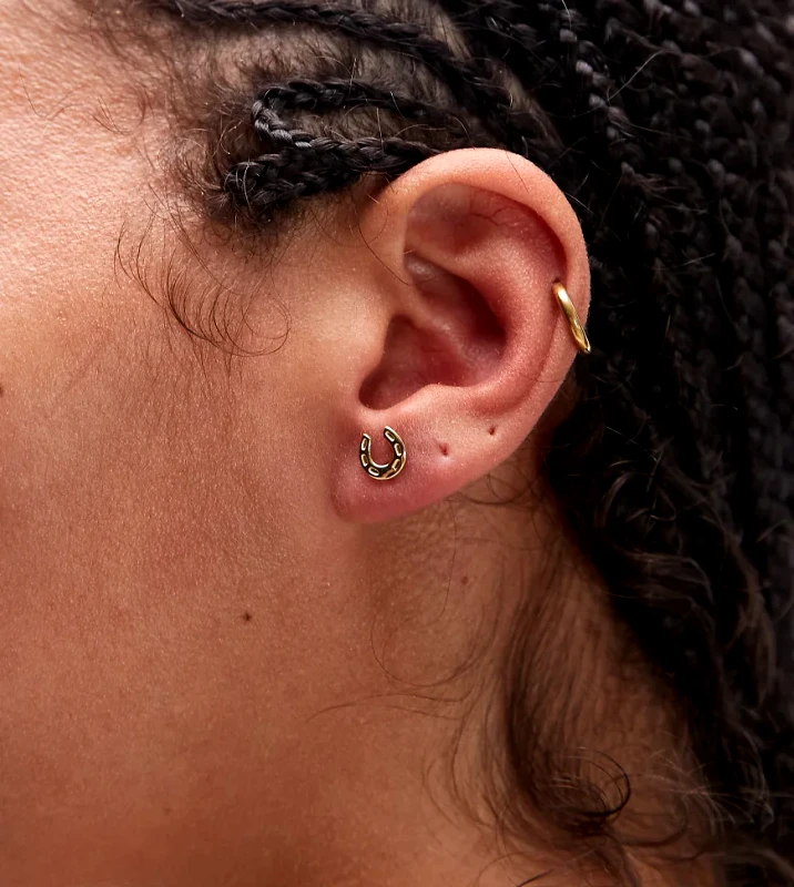 Seol + Gold Seol + Gold 18ct gold vermeil horse shoe stud earrings