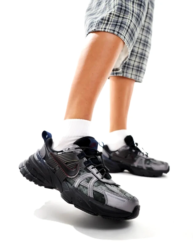 Nike Nike V2K Run unisex trainers in metallic grey and black