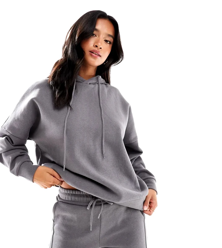 Noisy May Petite Noisy May Petite loose fit hoodie co-ord in grey