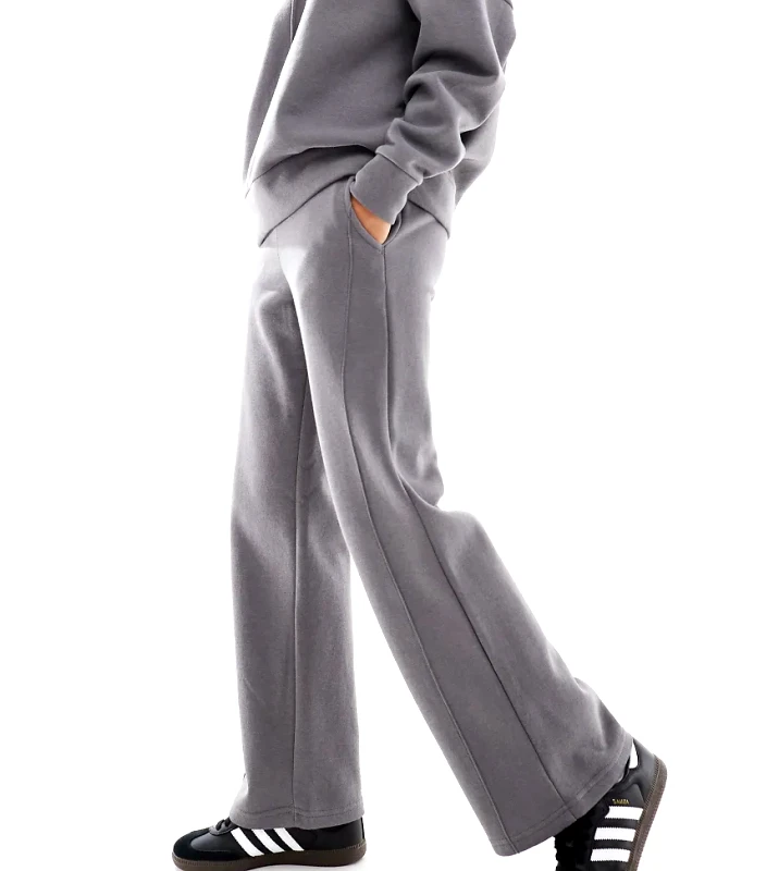 Noisy May Petite Noisy May Petite high waist wide leg jogger co-ord in grey