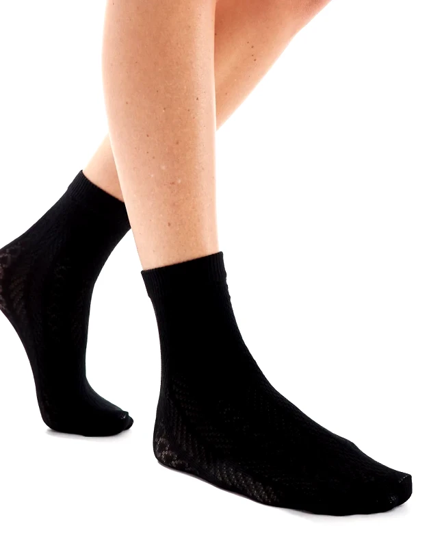 Pretty Polly Pretty Polly textured anklet sheer sock in black