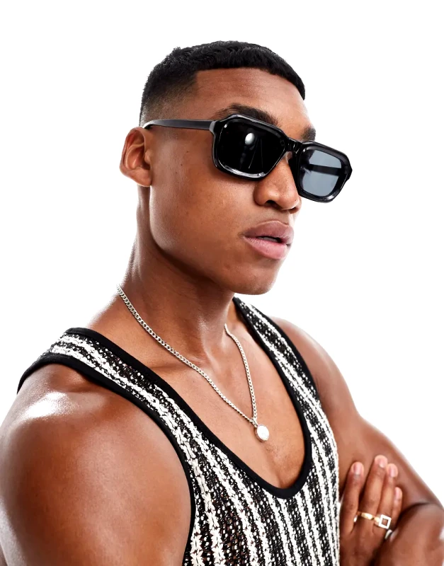 ASOS DESIGN ASOS DESIGN square sunglasses in black