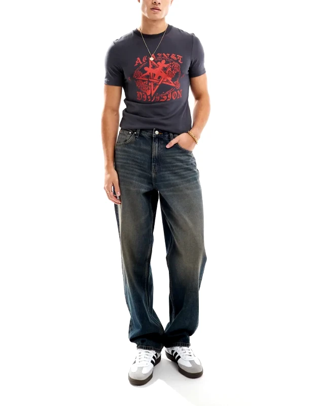 ASOS DESIGN ASOS DESIGN baggy jeans with vintage tint in mid wash blue