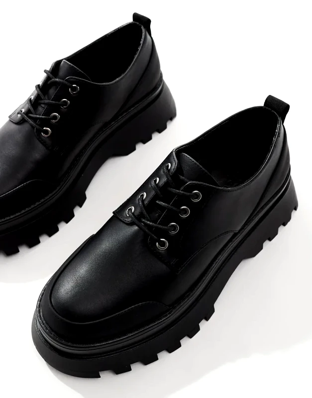 ASOS DESIGN ASOS DESIGN chunky lace up shoes in black with rubber detail