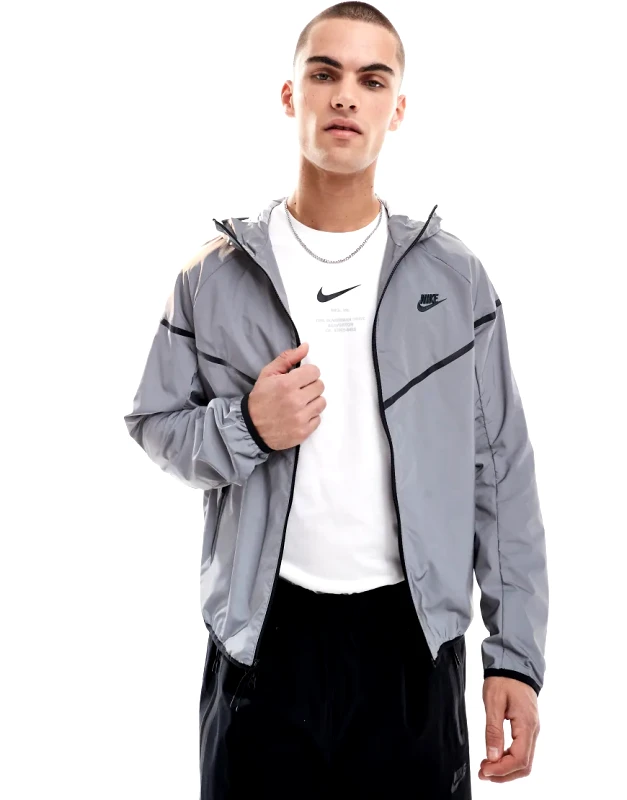 Nike Nike Tech Woven full zip jacket in reflective silver