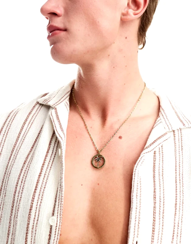 Classics 77 Classics 77 palm tree pendant necklace in gold