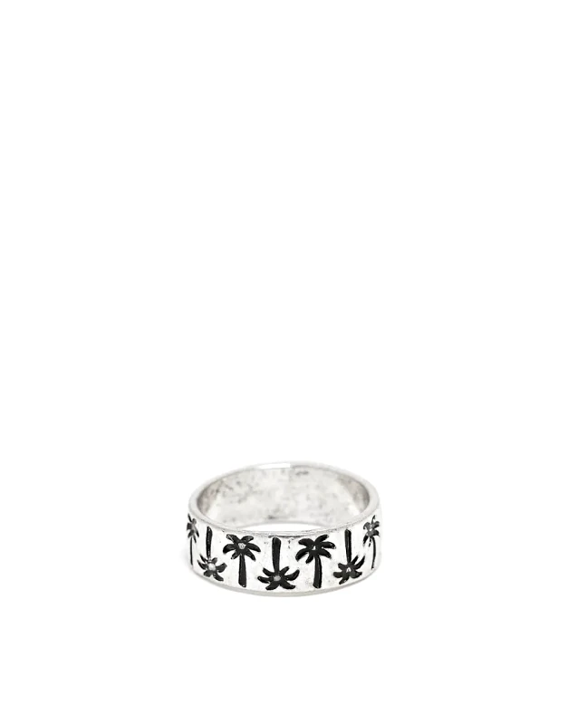 Classics 77 Classics 77 palm tree band ring in silver