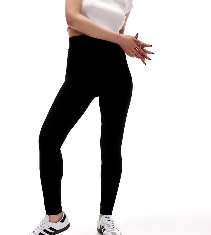 Topshop Petite Topshop Petite high waisted legging in black
