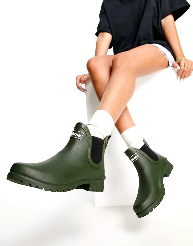 Barbour Barbour Wilton Chelsea wellington boot in olive-Green
