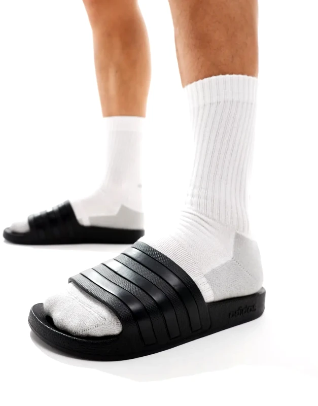 adidas performance adidas Training Adilette sliders in black