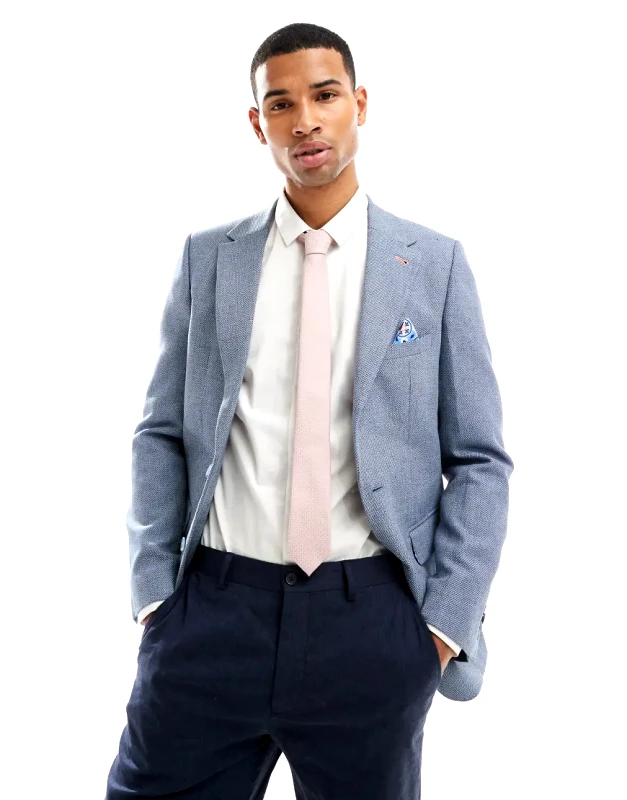 Harry Brown Harry Brown linen suit jacket in blue