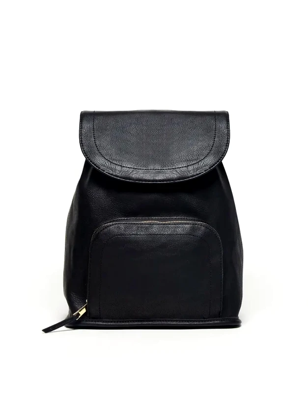 ASOS DESIGN ASOS DESIGN soft backpack with zip front pocket in black