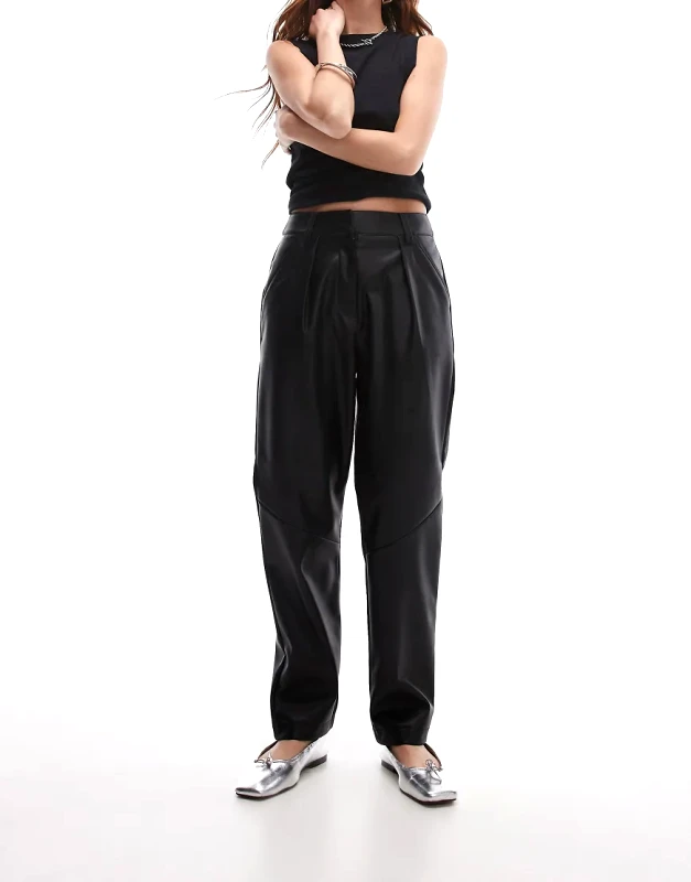 Topshop Topshop faux leather peg trouser in black