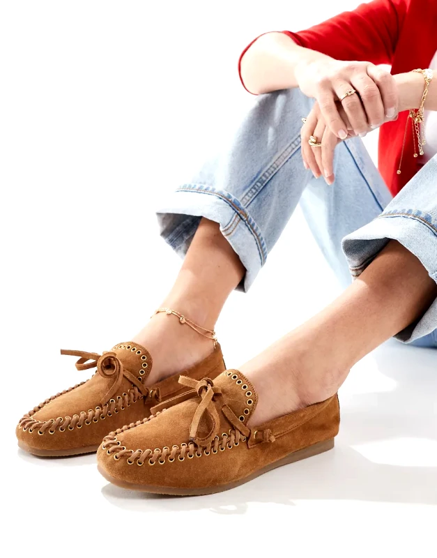 ASOS DESIGN ASOS DESIGN Merit leather boat shoe in tan-Brown