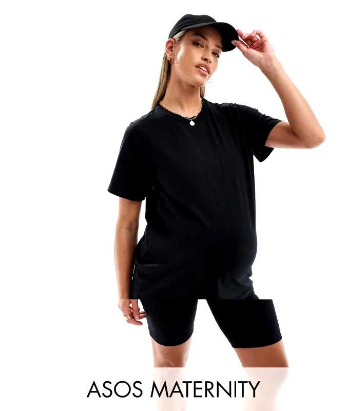 Mama.licious Mamalicious Maternity t-shirt and short set in black