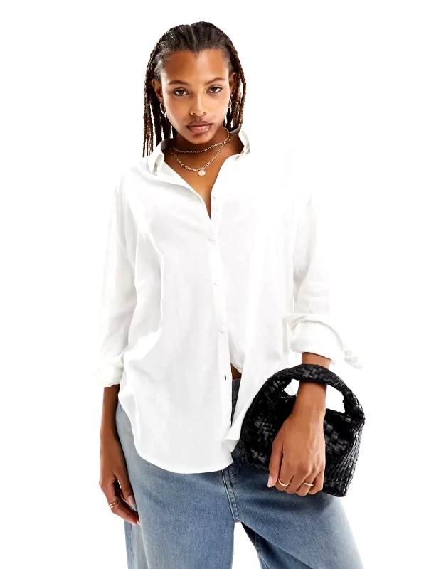 Cotton:On Cotton On relaxed oversized shirt in white linen
